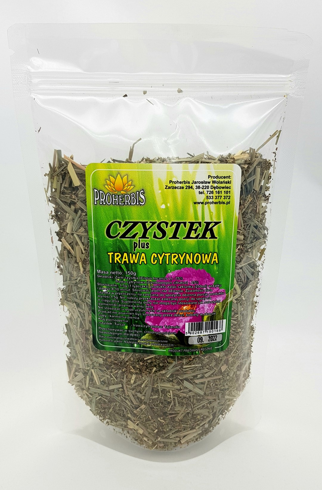 CZYSTEK z trawą cytrynową 150g