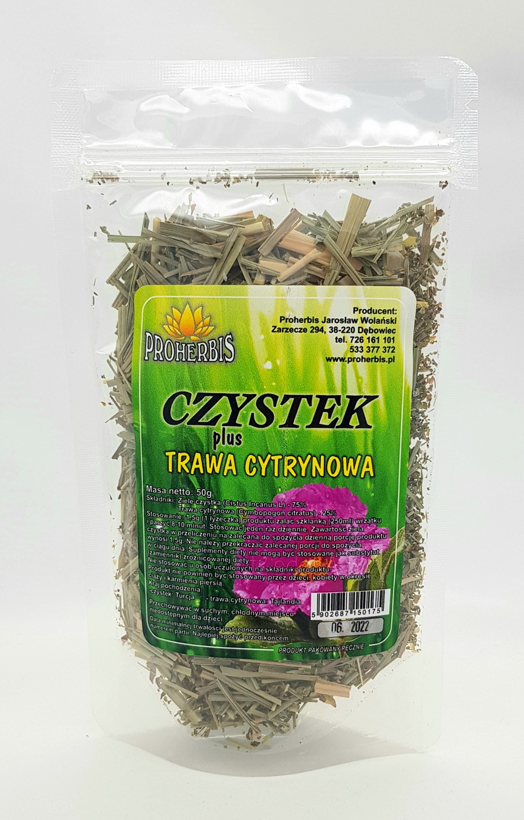 CZYSTEK z trawą cytrynową 50g