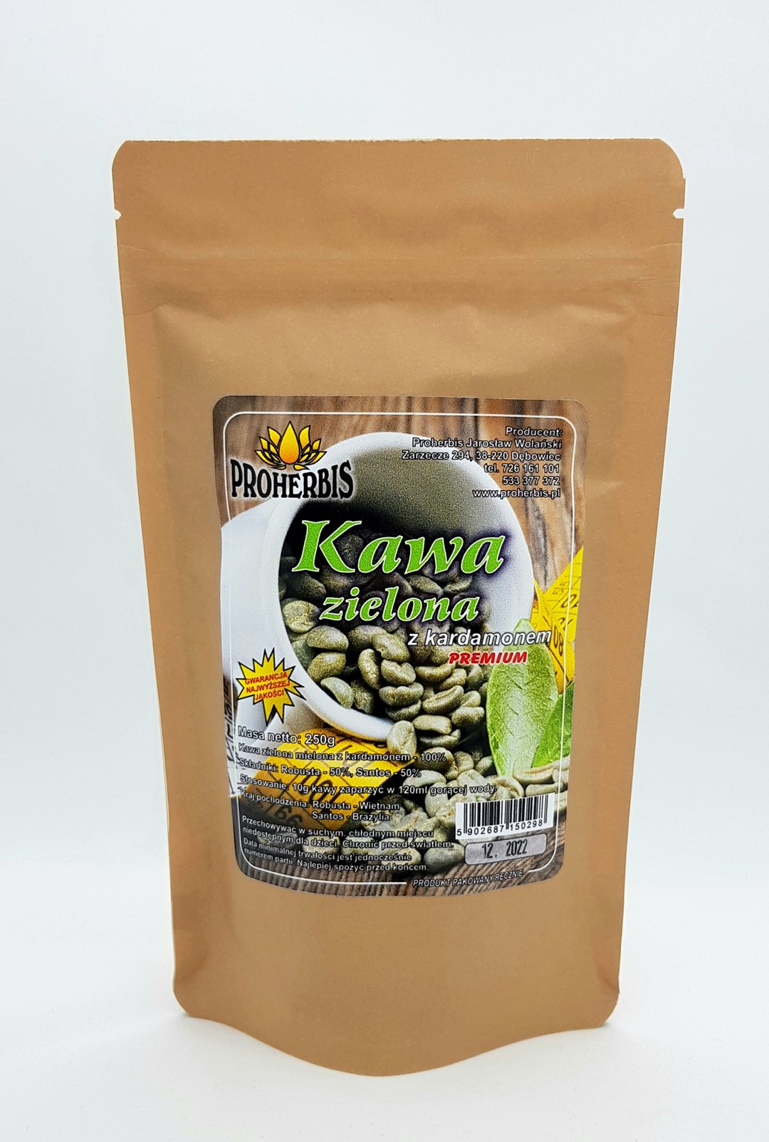 KAWA ZIELONA z kardamonem premium 250g
