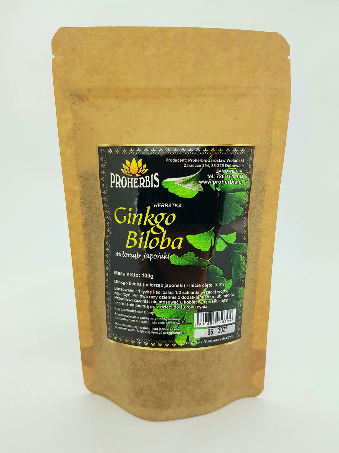 GINGO BILOBA (miłorząb japoński) cięty 100g