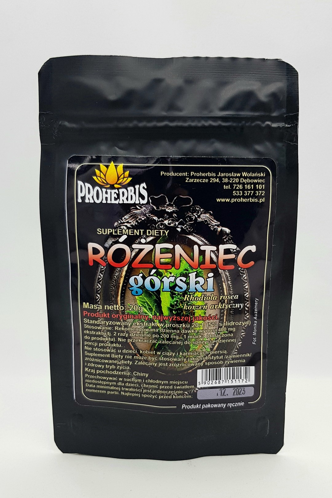 RÓŻENIEC GÓRSKI ekstrakt 20:1 (salidrozyd 5%) 20g