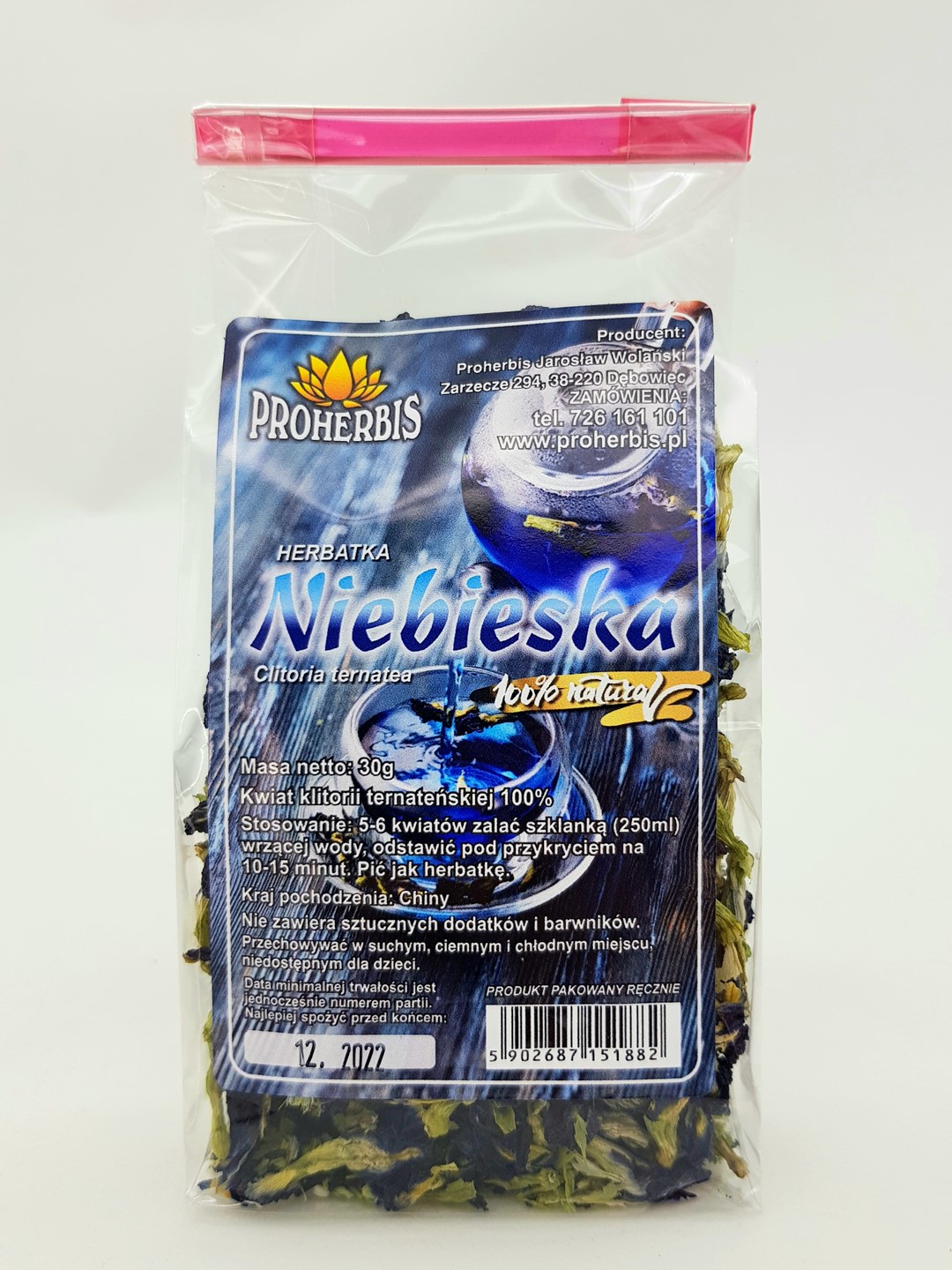 KLITORIA TERNATEŃSKA 30g (niebieska herbatka)