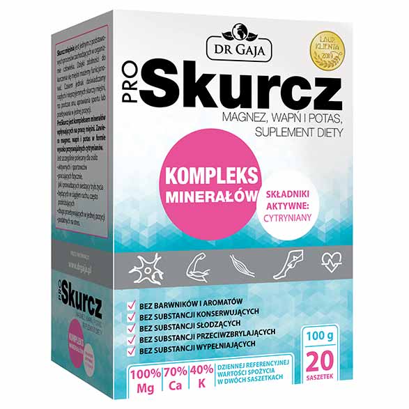 ProSKURCZ 20 saszetek, 100 g, Cytrynian Magnezu, Potasu,Wapnia, Propharma