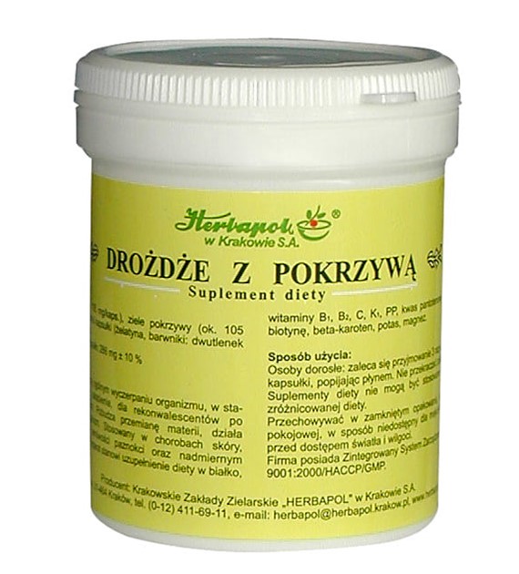 DROŻDŻE Z POKRZYWĄ  120 kaps.