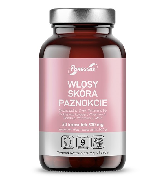 WŁOSY SKÓRA PAZNOKCIE - 50 kaps. - Panaseus