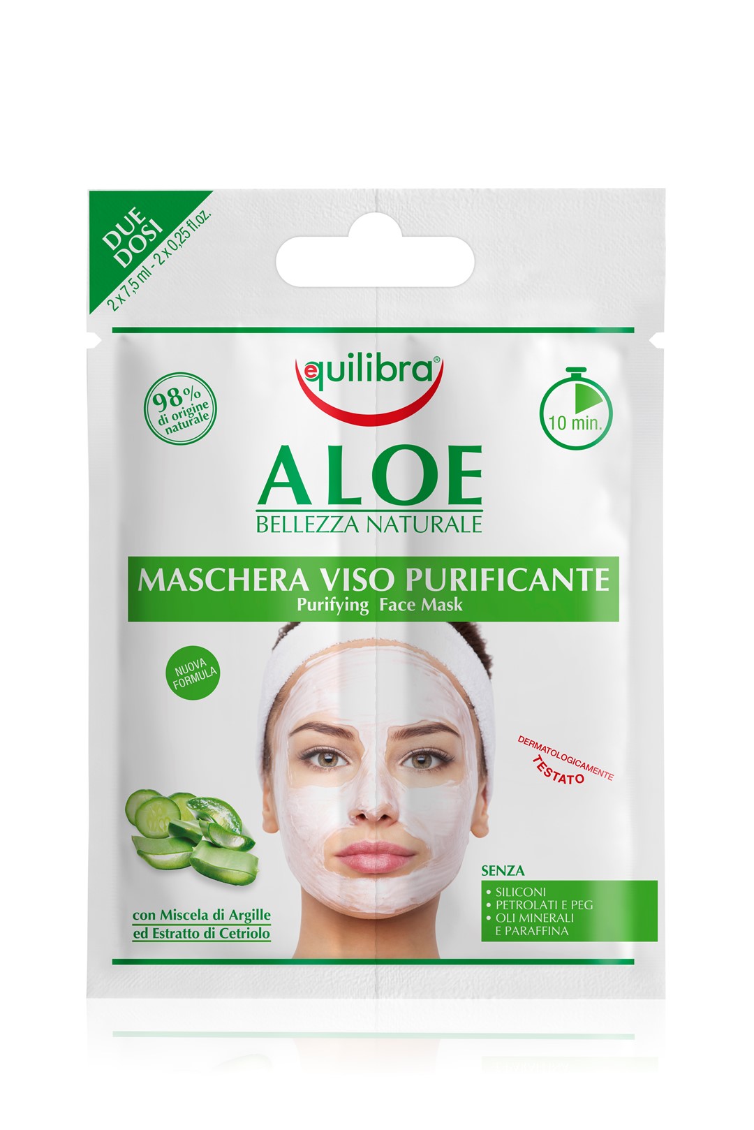 ALOESOWA OCZYSZCZAJĄCA MASECZKA DO TWARZY 2 x 7,5 ml