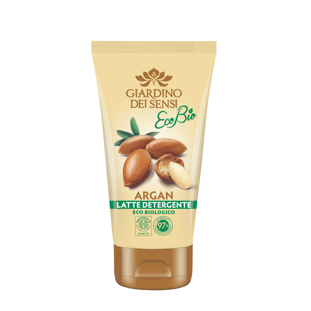 MLECZKO OCZYSZCZAJĄCE DO TWARZY ARGAN ECO BIO 150 ml