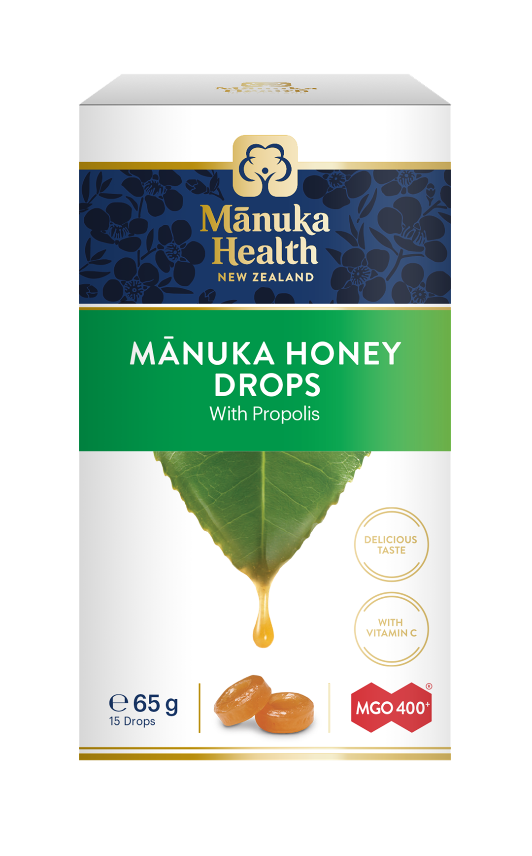 CUKIERKI Z MIODEM MANUKA MGO 400+ i Propolisem 65g